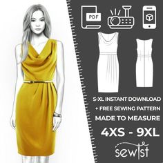 a drawing of a woman's dress with the measurements for it and instructions on how to