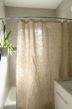 Bean Products Natural Hemp Shower Curtain - Natural Linens Sewing Factory, Sustainable Decor, Mold Growth, Hemp Fabric, Curtain Accessories, Bathroom Curtains, Chicago Il, Bathroom Shower, Basic Shower Curtain