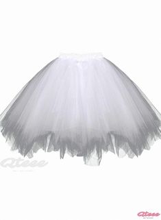 Qteee - Halloween Tulle Puff Skirt - Princess Dress for Wedding, Formal Events, Dance Performances, and Cosplay Fitted Petticoat For Halloween Costume Party, Fitted Princess Petticoat For Costume Party, White Princess Costume For Cosplay, Princess Style White Costume For Party, White Princess Costume For Costume Party, White Princess Style Fancy Dress Costume, Princess Costume In White For Costume Party, White Fitted Princess Petticoat, White Skirt For Halloween Costume Party