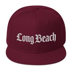 "Long Beach Gangsta West Side West Coast Snapback Cap This is the snapback of your dreams! It's structured and high-profile, with a flat visor and a subtle grey under visor. * 85% acrylic, 15% wool * Structured, 6-panel, high-profile * Plastic snap closure * Grey under visor * Head circumference: 22\"-24\" RETURN & EXCHANGE POLICY: Every item is made to order just for you. Due of this, we do not currently accept returns or exchanges. However, if there is any issue with your item please send Kid Cudi Albums, California Los Angeles, Los Angeles City, Clothing Design, West Side, Head Circumference, Snapback Cap, Hat Cap, Long Beach