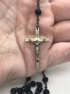 Great vintage rosary! In good vintage condition! Vintage Cross Jewelry With 8mm Beads, Vintage Cross Necklace With 8mm Beads, Vintage Cross Necklaces With 8mm Beads, Vintage Adjustable Rosary With Round Beads, Vintage Adjustable Rosary, Vintage Rosary, Crystal Necklaces, Rosary Chain, North Beach