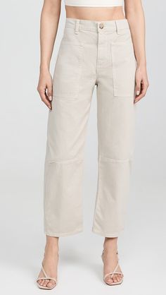 Velvet Brylie Pants | Shopbop Cotton Cargo Style Jeans For Workwear, Beige Cotton Cropped Pants, Beige Cropped Cotton Pants, Spring High Rise Cotton Cargo Pants, Spring Versatile Cropped Leg Cargo Pants, Spring Versatile Cropped Cargo Pants, High Rise Beige Cotton Cargo Pants, Spring Versatile Cargo Pants With Cropped Leg, Versatile Cropped Cargo Pants For Spring