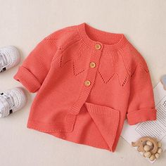 Baby Girls Cardigan Sweater Solid Jackets Babywear Wholesale - PrettyKid Cute Solid Color Fall Sweater, Cute Spring Cardigan For Playtime, Cute Long Sleeve Cardigan For Playtime, Winter Cotton Cardigan For Playtime, Spring Long Sleeve Cardigan For Playtime, Cute Fall Cardigan For Playtime, Winter Playtime Cotton Cardigan, Spring Playtime Long Sleeve Cardigan, Girls Cardigan Sweater