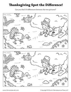 thanksgiving coloring pages for kids with turkeys and other animals in the water, as well as