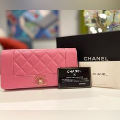 Authentic Chanel Wallet Color Baby Pink With Hologram Intact, Authenticity Card, Box Gold Hardware I Have Nothing To Explain, Excellent Condition I Have Nothing, Chanel Wallet, Chanel Bags, Card Box, Chanel Bag, Baby Pink, Gold Hardware, Chanel, Bag Lady