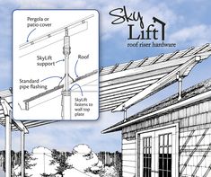 an image of the roof and side of a house with instructions on how to install it