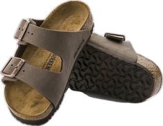 Comfortable Brown Double Strap Slides, Adjustable Brown Slides With Cushioned Footbed, Adjustable Brown Slides With Arch Support, Brown Double Strap Casual Slides, Adjustable Brown Slides With Textured Footbed, Brown Slides With Arch Support For Outdoor, Brown Outdoor Slides With Arch Support, Adjustable Brown Round Toe Slides, Mocha Birkenstock