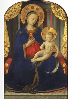 the virgin and child are depicted in this painting