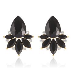 PRICES MAY VARY. ☑️Fancy Cluster Earrings Design☑️The large black crystal stud at the top of each earring enhances their eye-catching appeal, creating a striking focal point that complements your style.These exquisite drop earrings feature a captivating cluster of sparkling crystal rhinestones, adding a touch of glamour and elegance to any outfit. ☑️Hypoallergenic Material☑️Crafted with utmost care, these dainty black rhinestone earrings are free from nickel and lead, making them safe for sensit Formal Birthday Party, Black Crystal Earrings, Black Drop Earrings, Bridal Wedding Earrings, Bridal Earrings Drop, Earrings Design, Prom Formal, Earrings Elegant, Crystal Drop Earrings