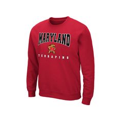 Maryland Terrapins Show off your favorite team with this Men's Maryland Terrapins Fleece Sweatshirt. FEATURES Embroidered detail Midweight crewneck suitable for moderate temperatures Ribbed cuffs Crewneck Long sleevesDETAILS 30-in. approximate length from shoulder to hem Cotton, polyester Machine wash Imported Color: Dark Red. Gender: male. Age Group: adult. Material: Cotton Blend. Maryland Terrapins, Fresno State, Washington State Cougars, Louisville Cardinals, Ohio State Buckeyes, Mens Fleece, Fleece Sweatshirt, Ohio State, Sleeve Detail