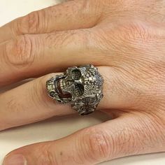 ❥ All of our cargoes are sent by express shipment. Cargoes can be delivered to Europe within 1-2 days after product preparation, to USA and Canada within 2-4 days, to Australia, Asian- Othe American countries and other regions within 3-5 days. PATTERNED SKULL RING, Silver Skull Sring, 925 Sterling Silver Skull Ring, Skull design ring, Skull model ring, Silver Skull Jewelry * %100, 925 sterling silver ☞ ☞ ☞ ITEM DESCRIPTION ☜ ☜ ☜ * Material : 925 Sterling Silver * Ring Size : Please inform us abo Gothic Silver Skull Ring, Sterling Silver Skull Ring Gift, Unique Silver Skull Rings, Symbolic Engraved Skull Ring, Unique Collectible Skull Rings, Symbolic Hand Cast Skull Ring, Collectible Engraved Skull-shaped Rings, Hand Cast Sterling Silver Skull Ring, Hand Cast Skull Ring For Gift