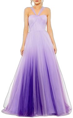 Lavender And Lilac, Ombré Dress, Ombre Dress, On The Dance Floor, Tulle Gown, Purple Ombre, Mac Duggal, The Dance, Dance Floor