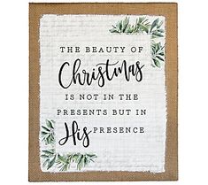 the beauty of christmas is not in the present but in his presence