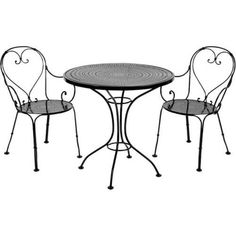 an outdoor table and two chairs with hearts on the top, set against a white background