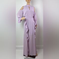 New With Tags New York And Company Lavender Long Sleeve Ruffle Cold Shoulder Maxi Dress Size Medium Pit To Pit 21” Waist 32” Length 59” Lavender Maxi Dress, Goddess Maxi Dress, Grey Floral Dress, Cold Shoulder Maxi Dress, Yellow Maxi Dress, Yellow Maxi, Sleeveless Long Dress, Womens Floral Dress, New York And Company