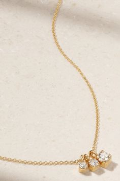 "I want each piece to tell its own story. It is my hope that the jewelry I create will be treasured and passed down through generations to come", says Sophie Bille Brahe. This 'Glaçon' necklace is handmade from 18-karat recycled gold and strung with delicate diamonds - they almost look like they're floating on the fine chain. Elegant Gold Birthstone Necklace In Recycled Gold, Timeless Cable Chain Jewelry For Anniversary, Yellow Gold Brass Jewelry With Birthstone, Yellow Gold Birthstone Jewelry In Brass, Yellow Gold Birthstone Brass Jewelry, Elegant Gold Birthstone Necklace, Gold Birthstone Jewelry In Recycled Gold, Delicate Yellow Gold Birthstone Necklace With Adjustable Chain, Luxury Gold Birthstone Necklace Gift