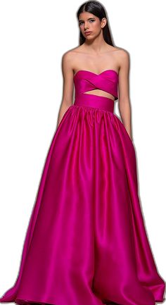 Crop Top A-Line dress - HerTrove Pink A-line Strapless Dress For Prom, Sleeveless Silk Dresses With Voluminous Skirt, Chic Pink Silk Strapless Dress, Pink Formal Dress With Voluminous Skirt, Formal Pink Dress With Voluminous Skirt, Pink Dress With Voluminous Skirt For Formal Occasions, Silk Strapless Dress With Sweetheart Neckline And Pleated Bodice, Pink Silk Strapless Evening Dress, Pink Silk Strapless Dress For Cocktail