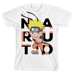 Fans of Naruto Shippuden are sure to love this youth white graphic t-shirt! The big letters title logo t-shirt features a large colorful graphic that has been professionally printed to ensure long-lasting print quality. The Naruto Shippuden fan apparel is classic white, and has short sleeves for comfort and style in any weather. The Japanese manga series apparel is made of 100% preshrunk cotton jersey. It can be machine washed in cold water with like colors, then tumble dried for easy care. As a White Cotton T-shirt For Fan Events, White Anime T-shirt With Sublimation Print, White Anime T-shirt With Letter Print, White Pre-shrunk Fandom T-shirt, Graphic Tee With Logo Print For Fan Events, Graphic Tee For Fan Events With Logo Print, White T-shirt With Sublimation Print For Fans, White Cotton Tops For Fan Events, Casual Letter Print T-shirt For Fan Events