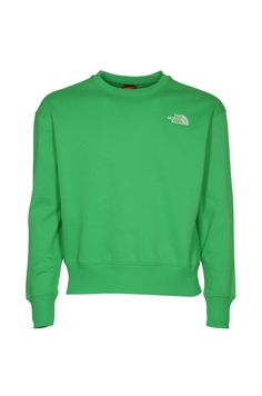 Essential Crewneck Sweatshirt from The North FaceComposition: 70% Cotton, 30% Polyester The North Face Long Sleeve Tops For Fall, Green Sporty Tops With Ribbed Collar, Sporty Green Top With Ribbed Collar, The North Face Long Sleeve Sweatshirt For Fall, The North Face Sporty Cotton Tops, The North Face Winter Sweatshirt With Ribbed Cuffs, The North Face Cotton Sweatshirt With Ribbed Cuffs, Sporty The North Face Cotton Tops, Green Crew Neck Sweatshirt Athleisure