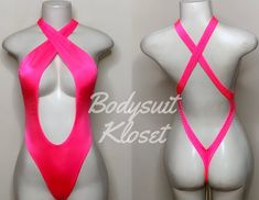 Welcome to my shop Let's Make Money Together 💕 DETAILS  * Handmade Item  * Materials: Nylon, Spandex * Crossover Bodysuit  * Never used  DESCRIPTION  * Thong Bodysuit  * Coral Pink Spandex * 4 way stretch Fabric  * Mannequin is wearing  XS/SMALL (may choose sizing at checkout) SHIPPING  My current shipping turnaround is really quick 1 to 2 days  RETURNS & EXCHANGES  No refunds or exchanges if you have any issues with your purchase please feel free to reach me personally. I can accommodate on yo Fitted T-back Party Leotard, Stretch T-back Leotard For Party, Pink Bodysuit For Festivals, Summer Festival Dancewear Bodysuit, Pink Fitted Bodysuit For Festivals, Fitted Pink Bodysuit For Festivals, Pink Stretch Bodysuit For Festivals, Pink Backless Bodysuit For Club, Bra Art