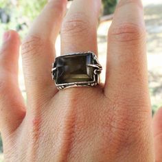 Smoky Quartz Ring, Smoky Topaz, Statement Ring Silver, Quartz Ring, Etsy Jewelry, Ring For Women, Smoky Quartz, Perfect Christmas, Gemstone Ring