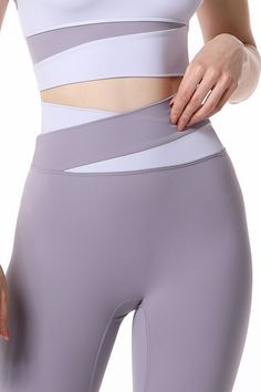 Color_Iris Yoga Activewear With 4-way Stretch Waistband, Stretch Sports Bottoms With Splicing, High Waist Yoga Activewear With Waistband, Stretch Sport Bottoms With Splicing, Sports Bottoms With Wide Crossover Waistband, Versatile Yoga Activewear With Waistband, Versatile Activewear With Waistband For Yoga, Versatile Activewear For Yoga With Waistband, Athleisure Color Block Yoga Bottoms