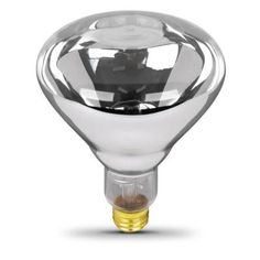 a light bulb that is on top of a white surface with a black and yellow object in the middle