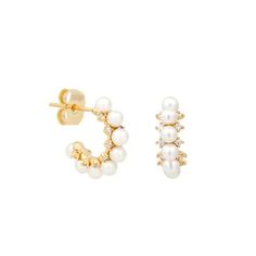 925 Sterling Silver;18K Gold Plated;Nickel-free & Hypoallergenic. Promise Jewelry, Perfume Lotion, Skin And Hair Care, Diamonds And Pearls, Pearl Collection, Huggie Earrings, Girly Jewelry, Silver Pieces, Gold Pearl