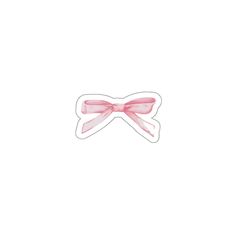 a pink bow sticker on a white background