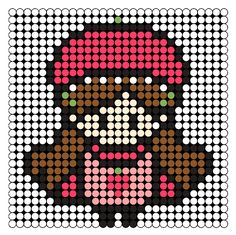 a cross stitch pattern with an image of a woman's face in pink and brown