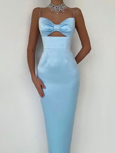 Fashion Blue Bodycon Sleeveless Party Dress Women Sexy Hollow Out Long Dresses Elegant Sling Bow High Waist Maxi Dress Vestidos Sling Bow, Vishuddha Chakra, High Waist Maxi Dress, Blue Bodycon, Long Dresses Elegant, Ruched Bodycon Dress, Dresses Elegant, Blue Outfit, Yellow Fashion