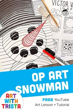 a snowman is shown with the text, art with twista and learn how to draw