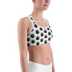 Some call it soccer, some call it football. If you are a soccer/football fan, you will love the Gearbunch Soccer Sports Bra.
This gorgeous black and white sports bra is made from moisture-wicking material that stays dry during low and medium intensity workouts. The bra has support material in the shoulder straps, double layer front, and a wide elastic band to ensure constant support.
Be Happy, Be Bright, Be You with Gearbunch Diy Gifts For Dad, Soccer Sports, Football Football, White Sports Bra, Legging Outfits, Womens Leggings, Mother's Day Diy, Best Leggings, Sport Soccer