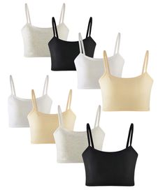 PRICES MAY VARY. [LIGHTWEIGHT & BREATHBALE]: MANJIAMEI girls training bras are made of 95% cotton and 5% spandex. Comfortable and stretchy fabric for wearing during training to make it your favorite sports bra. [NO WIRE & NO HOOK]: Pull-on closure cami crop bra, not only good as beginner bra for kids, but also perfect as a sleep bra for girls. [STRETCHY & SOFT]: Cotton training bra with stretchy under bust band, it offers full movement for girls in sports activities. The stretchy straps do not d Girls Pad, Girls Sports Bras, Busted Band, Sleep Bra, Cotton Bralette, Crop Bra, Cotton Bras, Comfortable Bras, Crop Top Bra