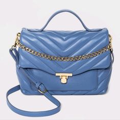 Nwt! A New Day Quilted Top Handle Handbag. Color:Blue Blue Top Handle Shoulder Bag For Spring, Blue Tote Satchel For Spring, Blue Trendy Satchel For Spring, Trendy Blue Satchel For Spring, Blue Satchel With Detachable Handle For Spring, Blue Satchel Shoulder Bag For Spring, Blue Shoulder Bag With Detachable Handle For Spring, Chic Blue Bags For Spring, Chic Blue Bag For Spring