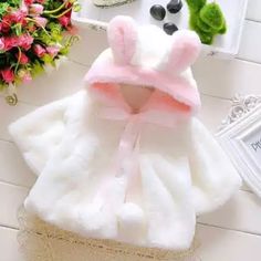 Baby Girls Coat Winter, Spring. Princess Coat Jacket. White Kawaii Outerwear For Winter, Cute White Outerwear For Fall, Playful White Long Sleeve Outerwear, Cute Spring Outerwear, Baby Jas, Short Sleeve Coat, Toddler Outerwear, Girls Fur Coat, Girls Winter Jackets