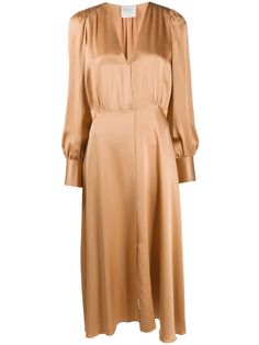 Shop brown Forte Forte long sleeve dress with Express Delivery - Farfetch Duster Coat