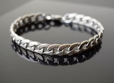 "Free Shipping - Mens Bracelet,Men Silver Bracelets, Men Bracelet, Men Chain Bracelet, Elegant Bracelet For Men ,Men Jewelry, Men Bracelet Gift, Father's Gift,Men's Jewelry, Men Bracelet Gift, Father's Gift,Husband Gift,Birthday Men's Gift. Simple and elegant bracelet made of blackend silver plated brass.Width 7.5mm (0.3\"). &&&&&&&&&&&&&&&&&&& I will be happy to question or special request My jewelry is made with lots o Mens Link Bracelet, Men Chain, Mens Chain Bracelet, Bracelet Elegant, Black Gold Jewelry, Star Charm Necklace, Rose Gold Earrings Studs, Silver Chain For Men, Mens Bracelet Silver