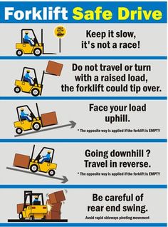 a forklift safety poster with instructions on how to use the forklift for safety