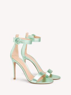 Sandals PORTOFINO 105| Gianvito Rossi Luxury Fitted Sandals With Heel Strap, Luxury Fitted Heels With Buckle Closure, Luxury Fitted High Heel Sandals, Gianvito Rossi Heels, Heels Blue, Men Shoes Formal, Blue's Clues, Green Accessories, 90s Kids