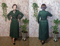 An elegant trench coat with a cute peplum detail in a forest green shade. It seems to be modern(made in Turkey), but the style is very unique and will suit many vintage, historical and fantasy styles. It is made of polyester(70cotton blend in a light weight, suitable for warmer transitional periods and even gloomier summer days. The fabric has a very slight sheen and is soft to the touch. The coat is not lined, it closes with a front button line(the buttons below waist are hidden), has pockets, Edwardian Style, 18th Century Fashion, 19th Century Fashion, Green Maxi, Dark Forest Green, Edwardian Fashion, Fashion Costume, Dark Forest, Shades Of Green