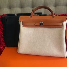 Hermes Herbag Pm With Change Bag. In An Excellent Condition. Comes With Change Bag, Dust Bag, Box , Shopping Bag, Lock , Key . In A Beautiful And Excellent Condition . 30 X 26 X 11 Cm Authentic No Trades For This One As Of This Time Personal Collection Luxury Beige Pouch Satchel, Timeless Beige Epsom Leather Bag, Epsom Leather Shopping Bag Timeless Style, Timeless Epsom Leather Shopping Bag, Timeless Epsom Leather Bags For Shopping, Beige Rectangular Epsom Leather Shoulder Bag, Beige Epsom Leather Travel Bag, Beige Epsom Leather Bag With Detachable Strap, Brown Epsom Leather Bag With Handles