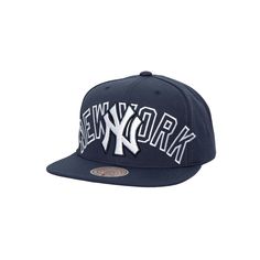 Highlight your fierce devotion to the New York Yankees by grabbing this Full Frontal cap. Constructed by Mitchell & Ness, this hat features the team's wordmark and logo embroidered on the crown in a unique design. The snapback construction and soft fabric will make this New York Yankees cap a go-to on game day.Highlight your fierce devotion to the New York Yankees by grabbing this Full Frontal cap. Constructed by Mitchell & Ness, this hat features the team's wordmark and logo embroidered on the Navy Snapback Hat With Flat Bill For Fans, Collegiate Navy Baseball Cap With Flat Bill, Throwback Trucker Hat For Baseball Season, Navy Collegiate Snapback Hat For Baseball Season, Collegiate Streetwear Trucker Hat With Curved Brim, Collegiate Trucker Hat With Curved Brim For Streetwear, Navy Snapback Baseball Cap For Fans, Throwback Snapback Trucker Hat For Baseball Season, Throwback Baseball Trucker Hat