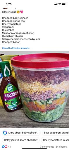 an image of a salad in a bowl on the twitter page with other food items nearby