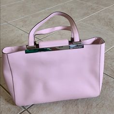 Beautiful Soft Pink! Never Used But Has One Zipper Pull Missing But Is A Easy Fix Spring Formal Satchel With Double Handle, Spring Formal Bags With Double Handle, Elegant Double Handle Satchel For Spring, Spring Formal Bags With Top Handle, Formal Spring Shoulder Bag With Top Carry Handle, Formal Shoulder Bag With Top Carry Handle For Spring, Formal Shoulder Bag With Top Handle For Spring, Spring Formal Top Handle Bag, Spring Formal Satchel Shoulder Bag