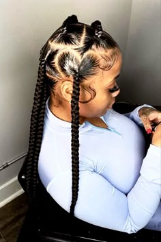 4 Braids Jayda Wayda, Jadya Wayda Braids 5 Braids, Freestyle Dess Dior Braids, Jayda Wayda Braids 5 Braids Double, Jayda Wayda Braids 5 Braids Parts, Black Hair Protective Styles, Two Braid Hairstyles, Black Kids Braids Hairstyles, Braided Hairstyles For Teens