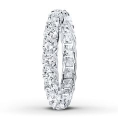 Diamond Cut Platinum Eternity Band, White Diamond Cut Platinum Eternity Band, Platinum Diamond Cut Eternity Band, White Platinum Diamond Cut Eternity Band, White Eternity Band With Brilliant Round Cut, White Platinum Eternity Band With Round Cut, White Round Eternity Band Fine Jewelry, White Diamond Cut Round Eternity Band, White Round Diamond Cut Eternity Band