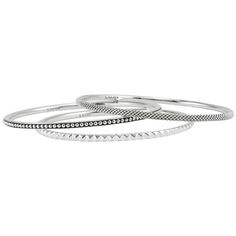 LAGOS Jewelry | Three sterling silver round bangles join to form this versatile bracelet. Two bangles of Caviar beading and one with a sugarloaf motif. Mens Designer Jewelry, Lagos Jewelry, Sculptural Jewelry, Sterling Silver Bangles, Bangle Set, Engraved Items, Handbag Shoes, Silver Bangles, Bracelet Sizes