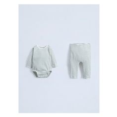 Two-piece set. Crew neck long sleeve bodysuit. Snap button closure at shoulder and bottom. Rib leggings with elastic waistband. Waistcoat Dress, Cargo Shirts, Striped Bodysuit, Trench Jacket, Cardigan Sweater Dress, Ribbed Leggings, Ribbed Bodysuit, Trouser Jeans, Long Sleeve Bodysuit