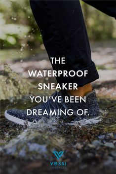 Time to ditch those chunky rubber boots and start dancing in the rain again! Vessi Footwear has designed your dream sneaker, it's lightweight, grippy, breathable, stretchy and  100% waterproof! The first of it's kind! Vessi allows your feet to breathe while keeping the great outdoors, out, so you can enjoy the rain again. Now, time to start puddle hunting! Vessi Footwear, Fake Documents, Real Fake, Waterproof Sneakers, Knit Shoes, Driving License, Alaska Cruise, Dancing In The Rain